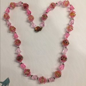 Vintage West German Glass & Lucite Bead Necklace